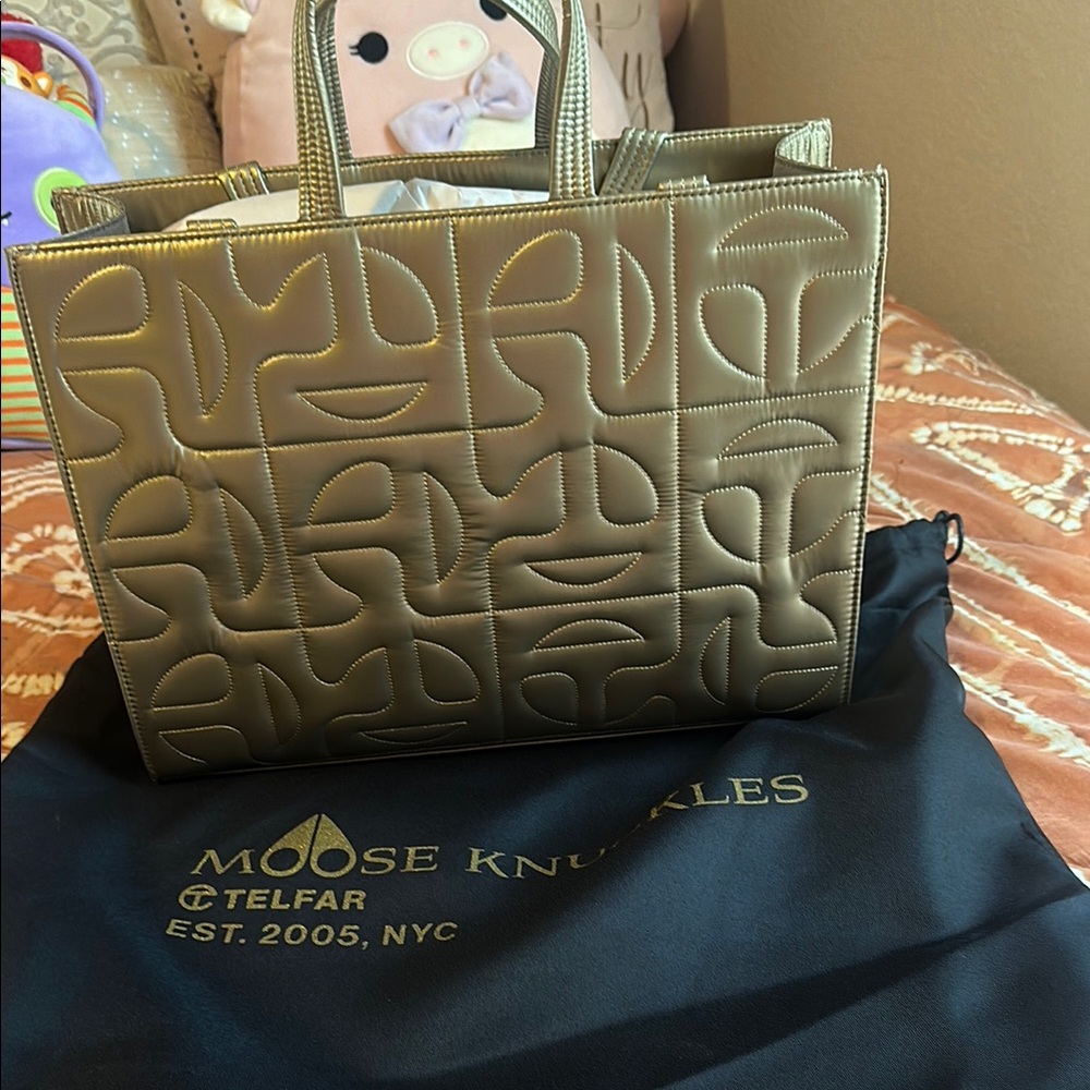 Telfar Green Geometric Quilted Tote